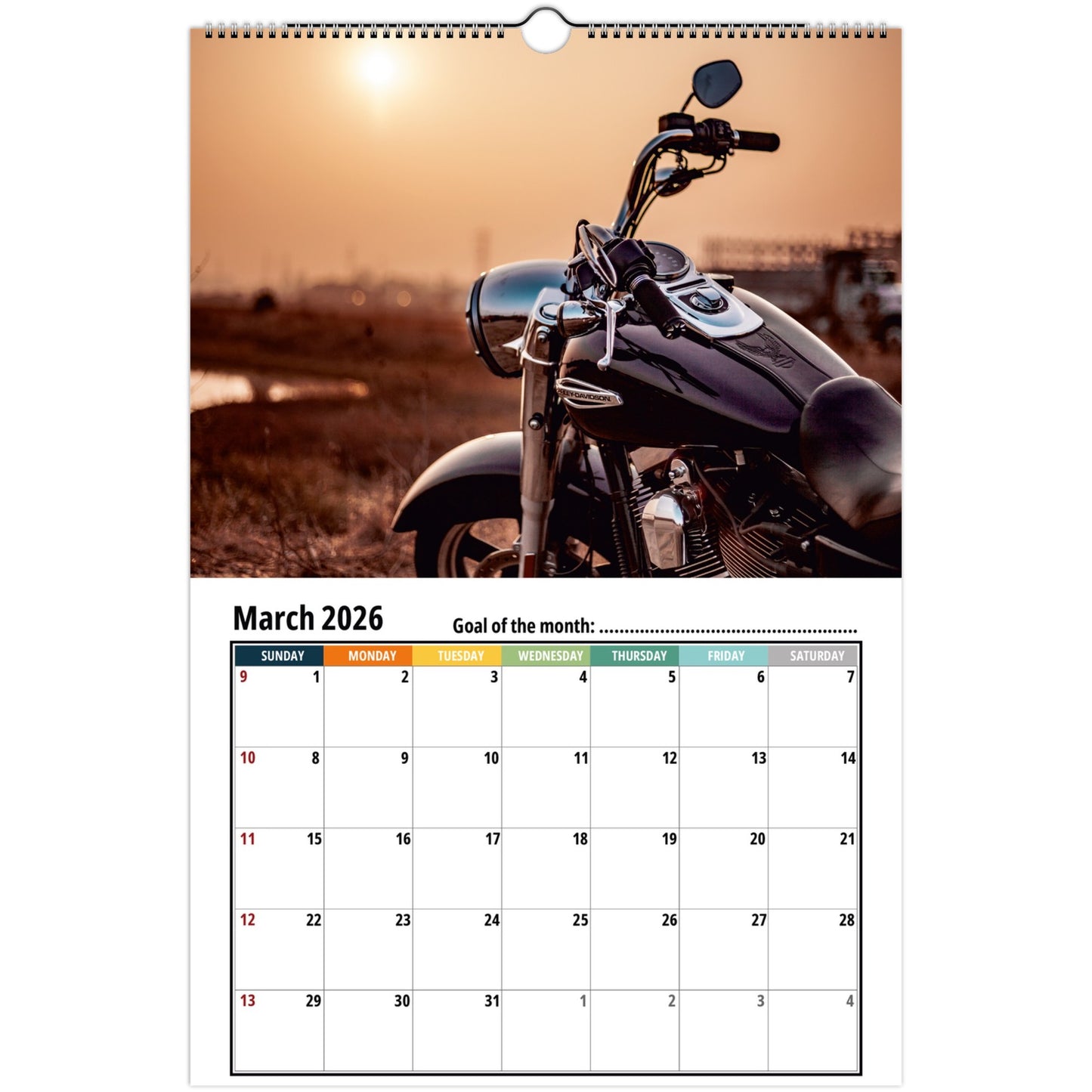 Motorcycle Wall Calendar 2026
