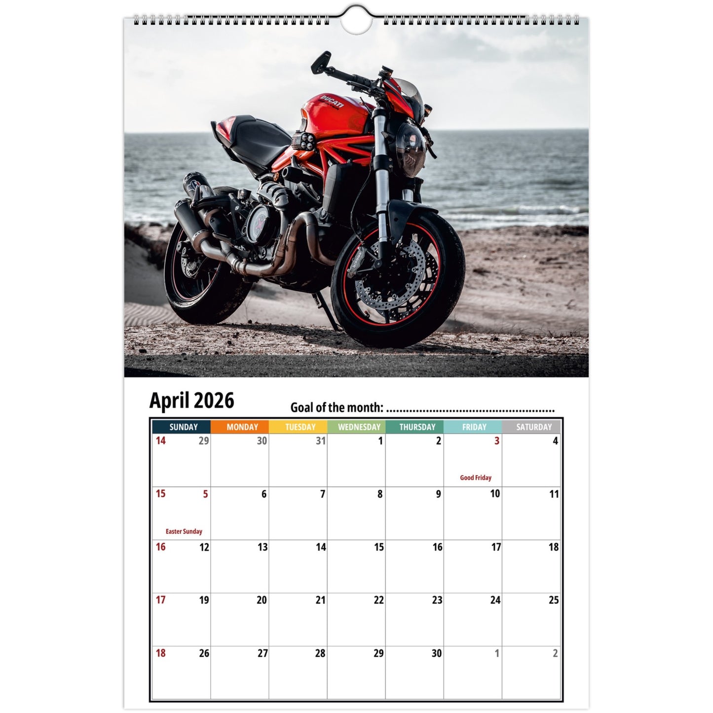 Motorcycle Wall Calendar 2026