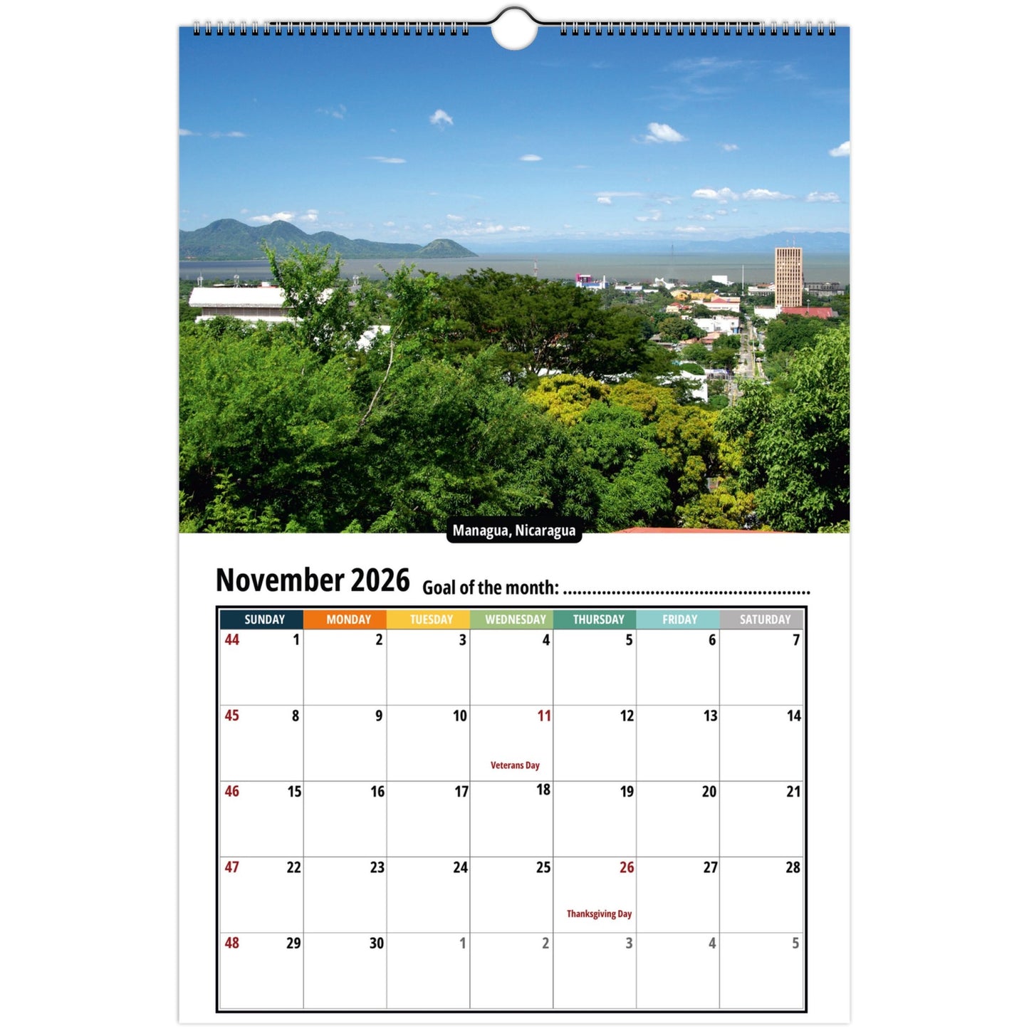 Nicaragua Wall Calendar 2026 1