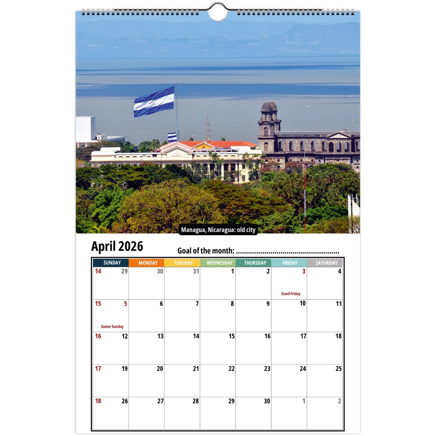 Nicaragua Wall Calendar 2026 10
