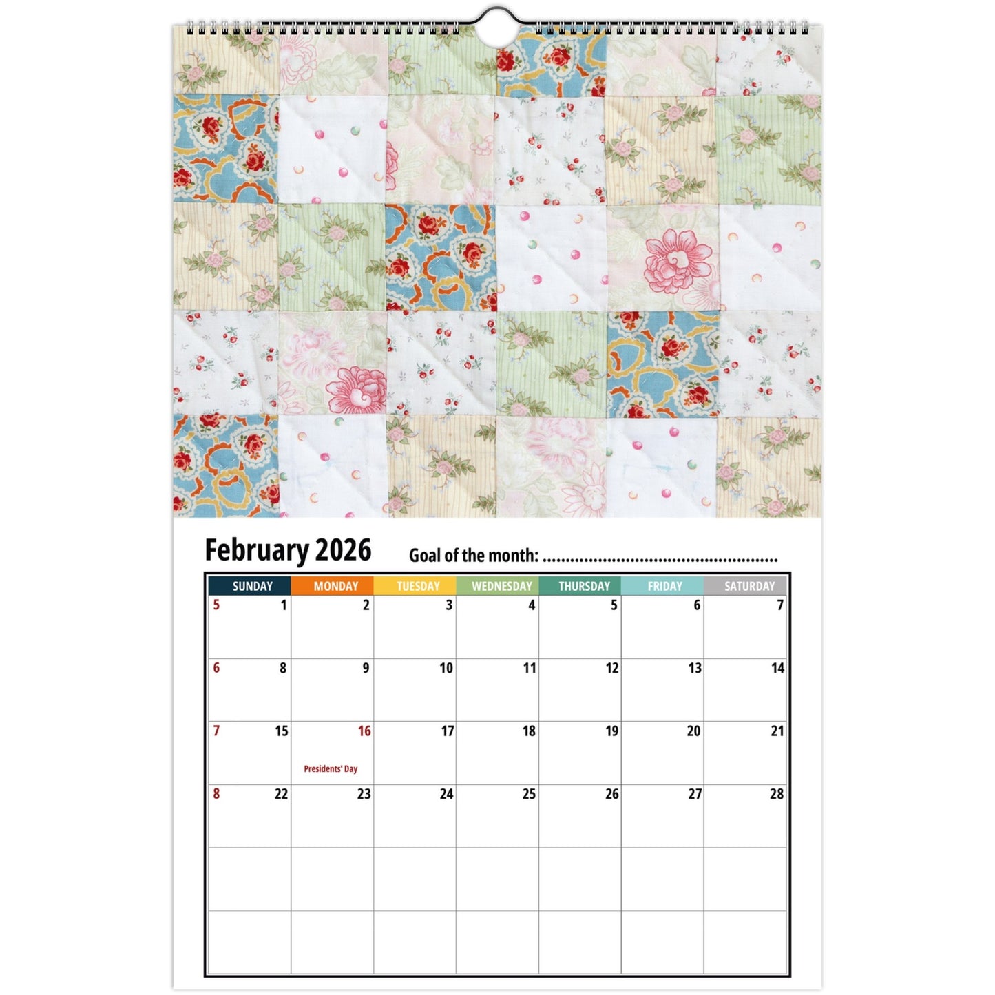 Quilt Wall Calendar 2026