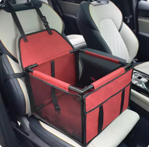 Red waterproof pet car seat