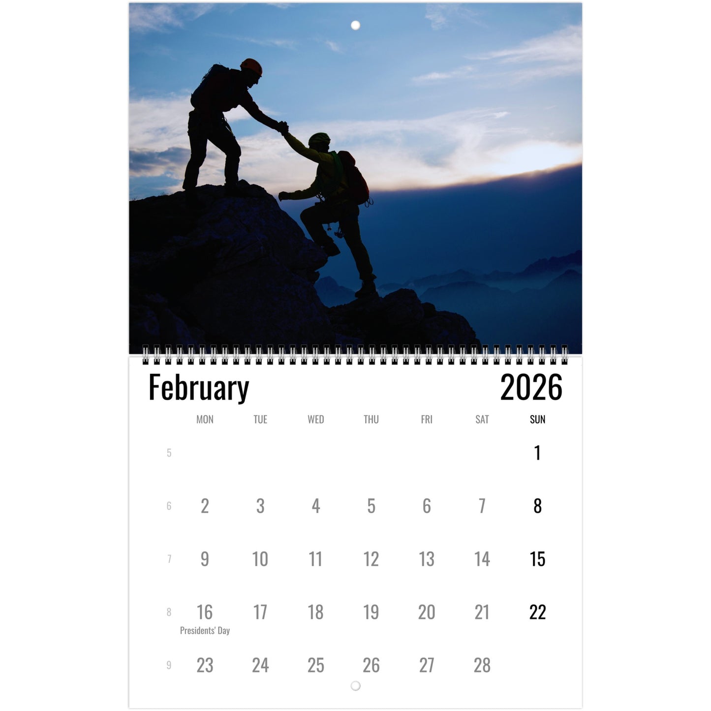 Rock Climbing Wall Calendar 2026