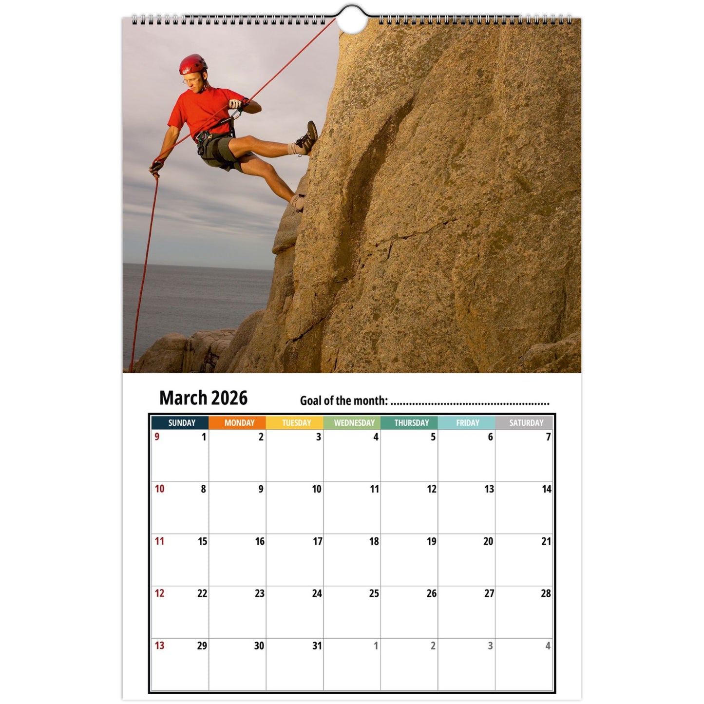 Rock Climbing Wall Calendar 2026