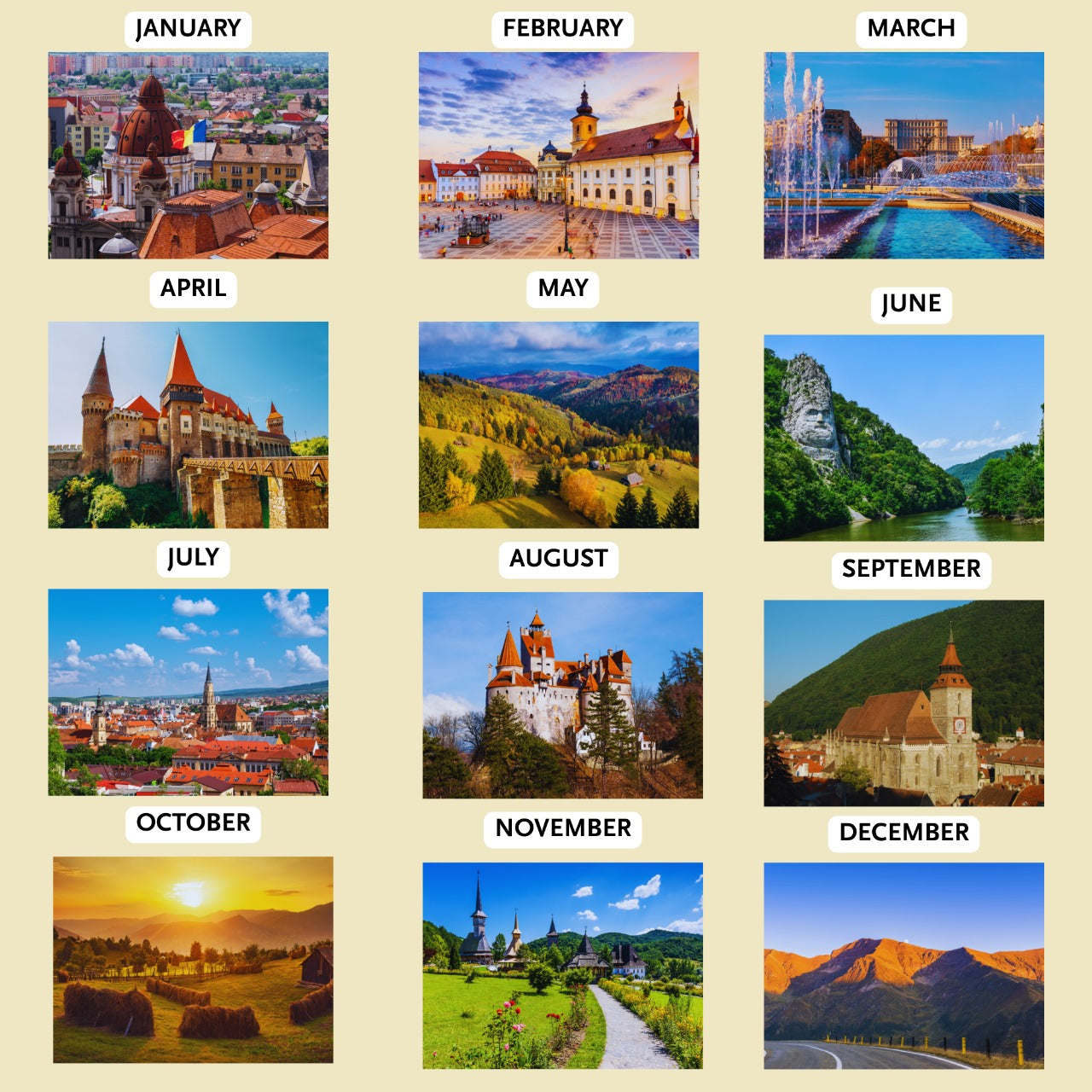 Romania Calendar 2026