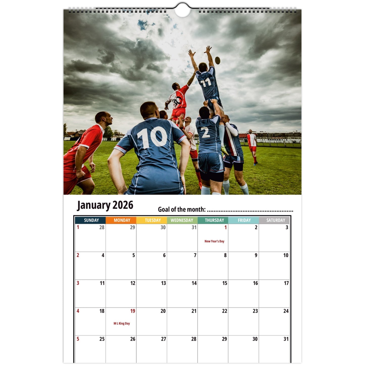 Rugby Wall Calendar 2026 1