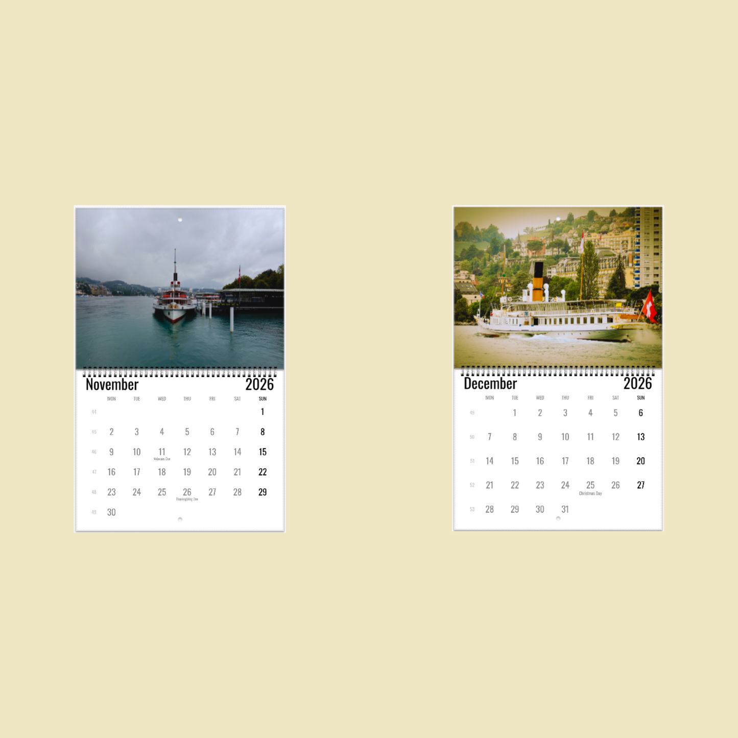 Steamship Wall Calendar 2026