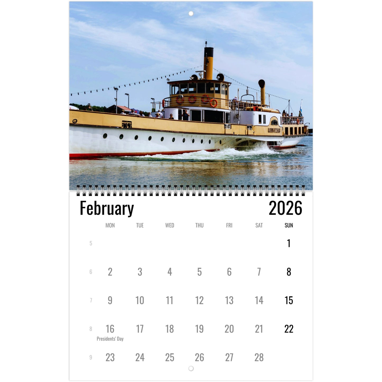 Steamship Wall Calendar 2026