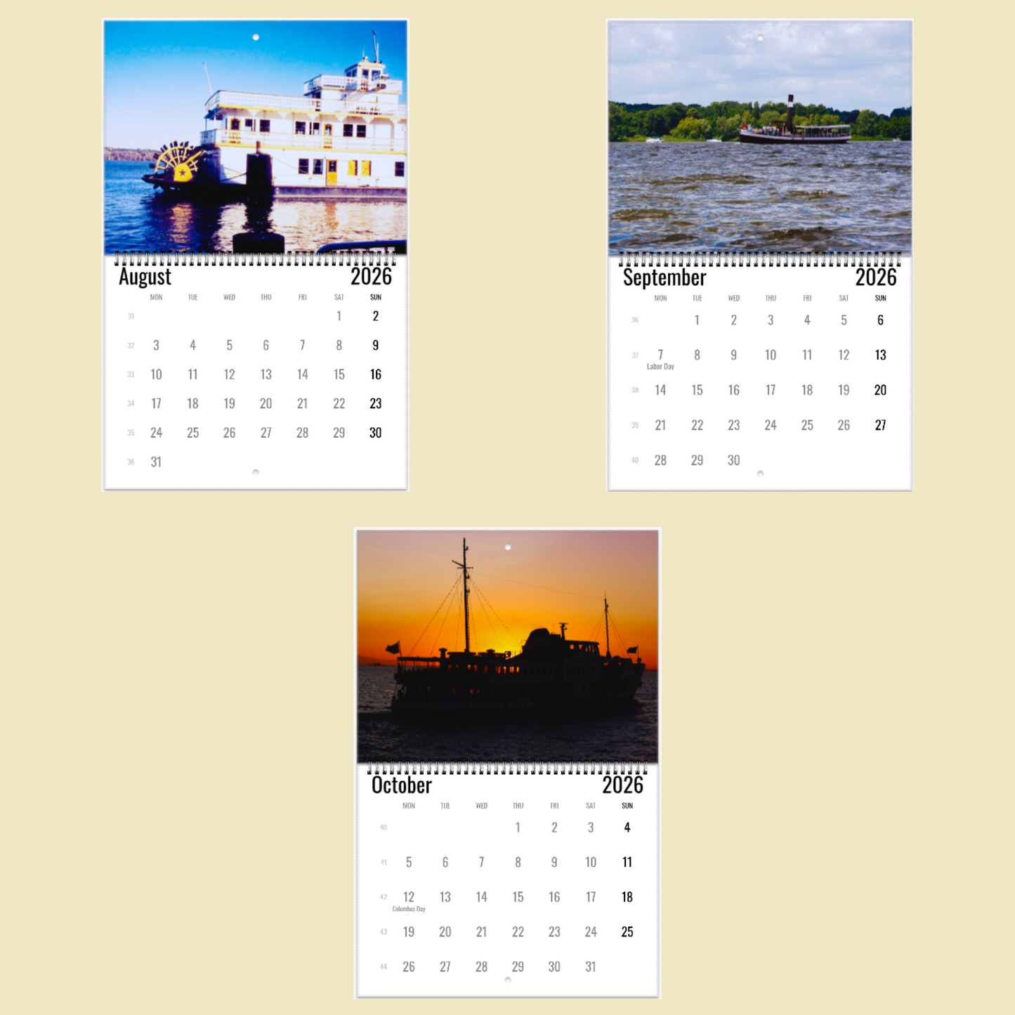Steamship Wall Calendar 2026
