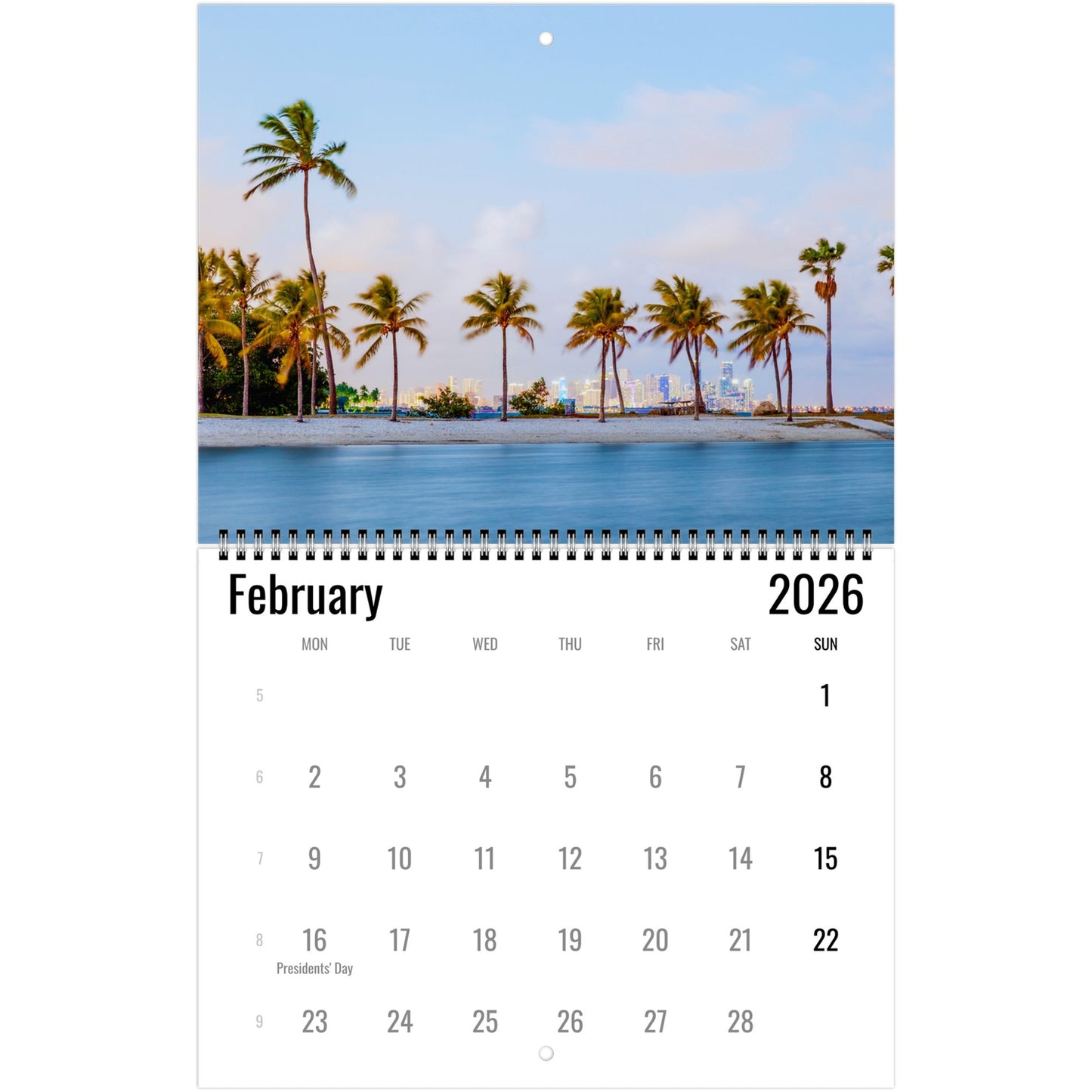 Tropical Beach Wall Calendar 2026