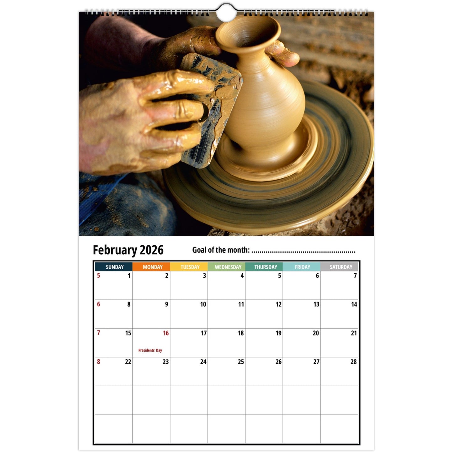 Pottery Wall Calendar 2026