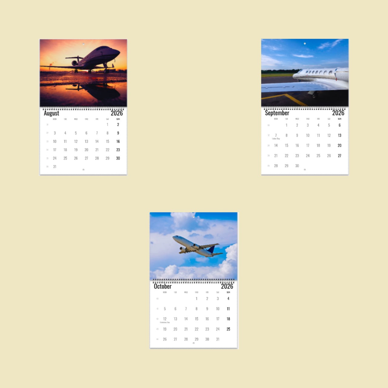 Business Jet Wall Calendar 2026