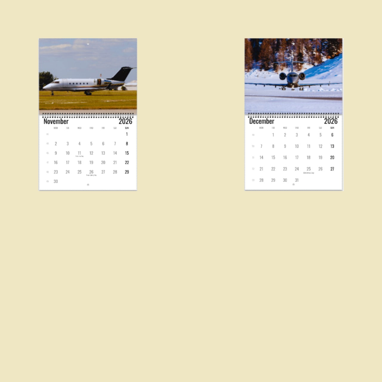 Business Jet Wall Calendar 2026
