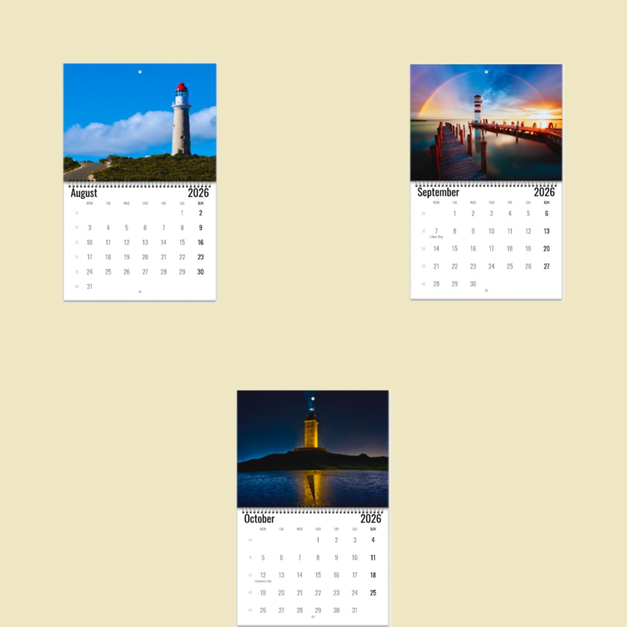 Lighthouse Wall Calendar 2026