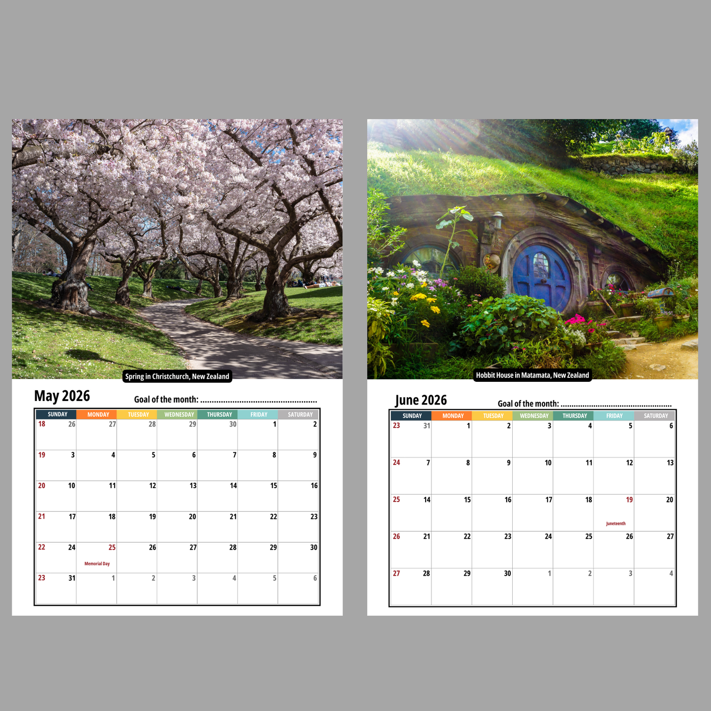 New Zealand Wall Calendar 2026