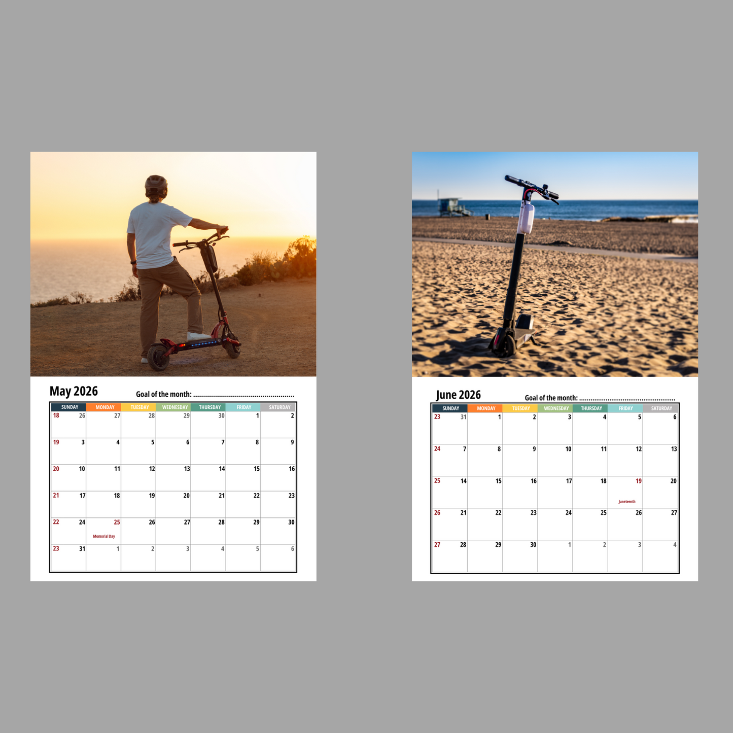 Scootering Wall Calendar 2026