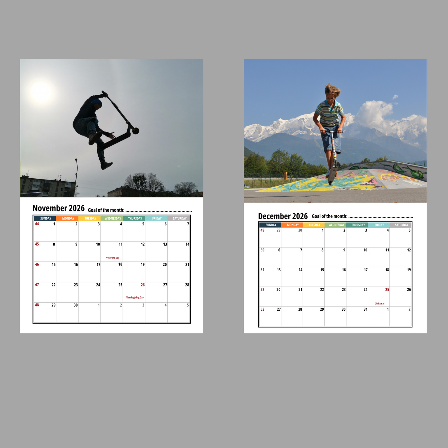 Scootering Wall Calendar 2026