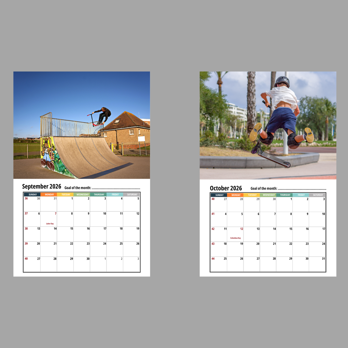 Scootering Wall Calendar 2026
