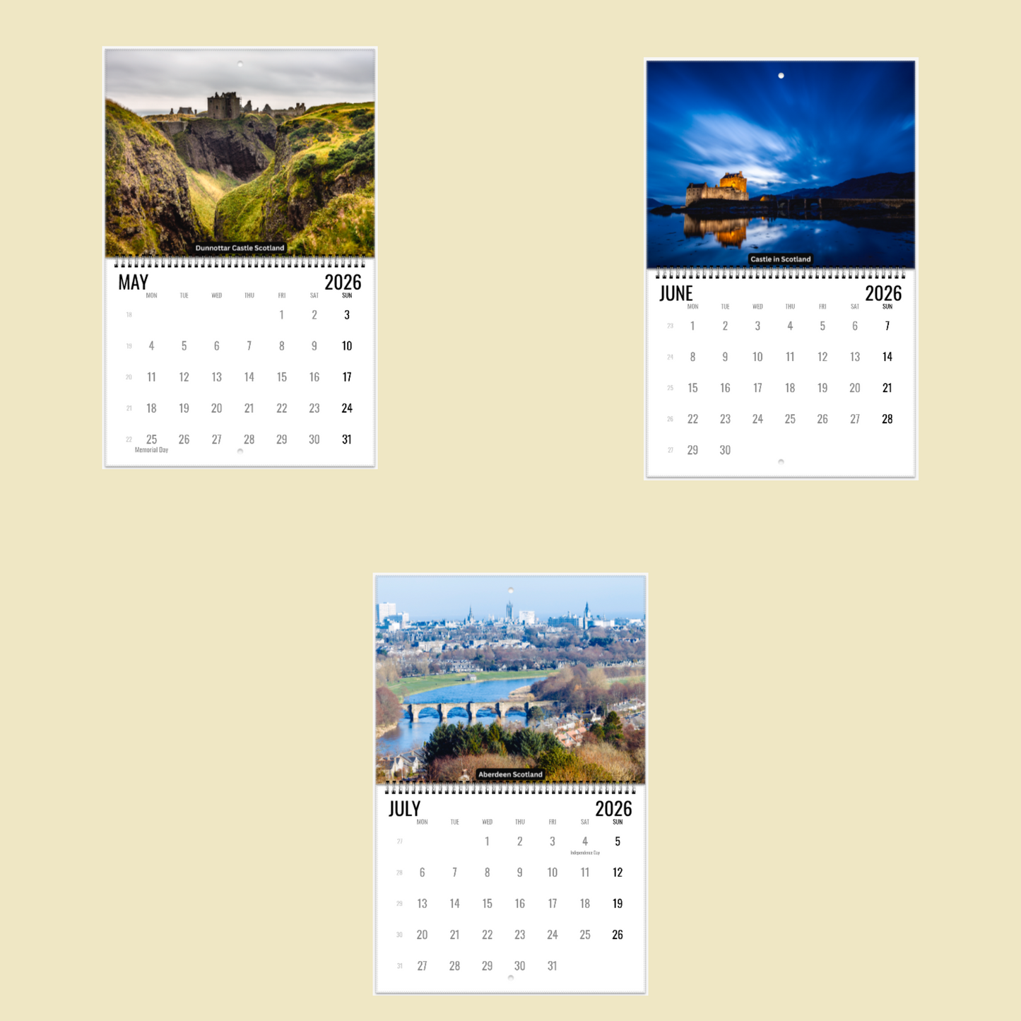 Scotland Wall Calendar 2026