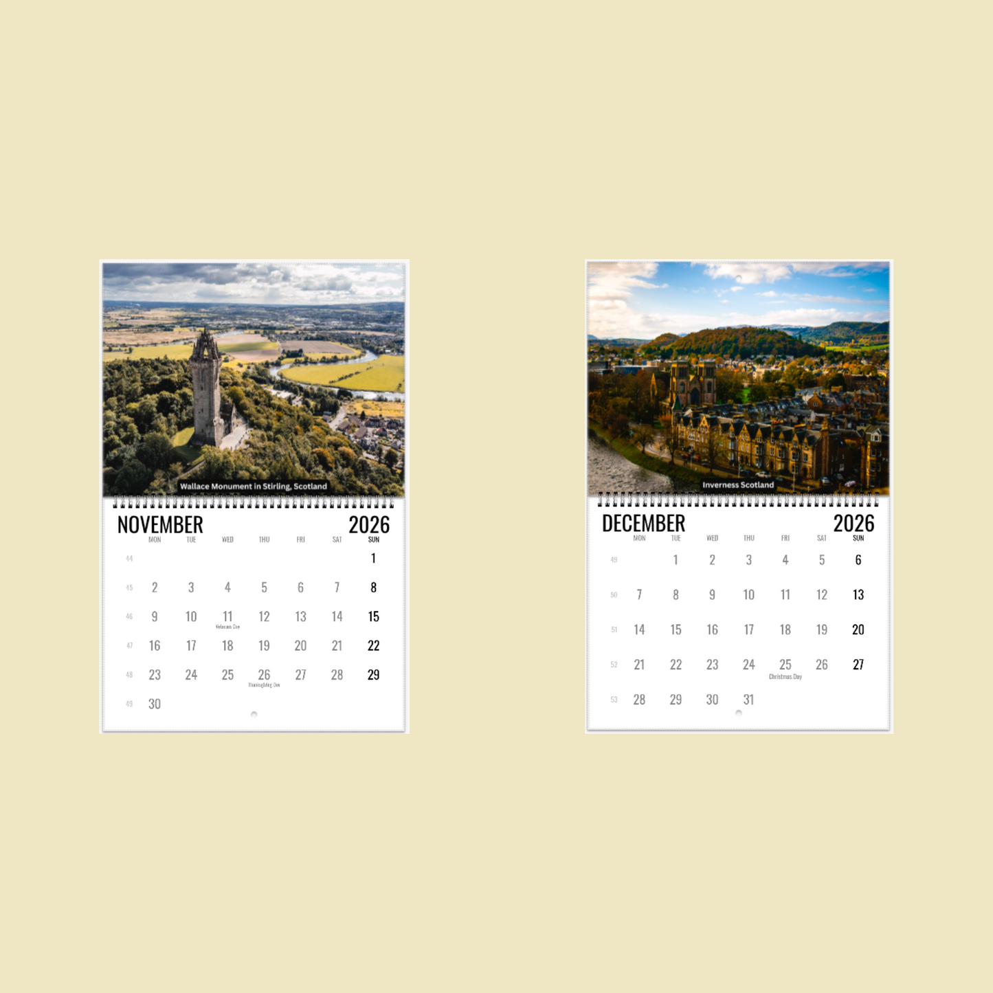 Scotland Wall Calendar 2026