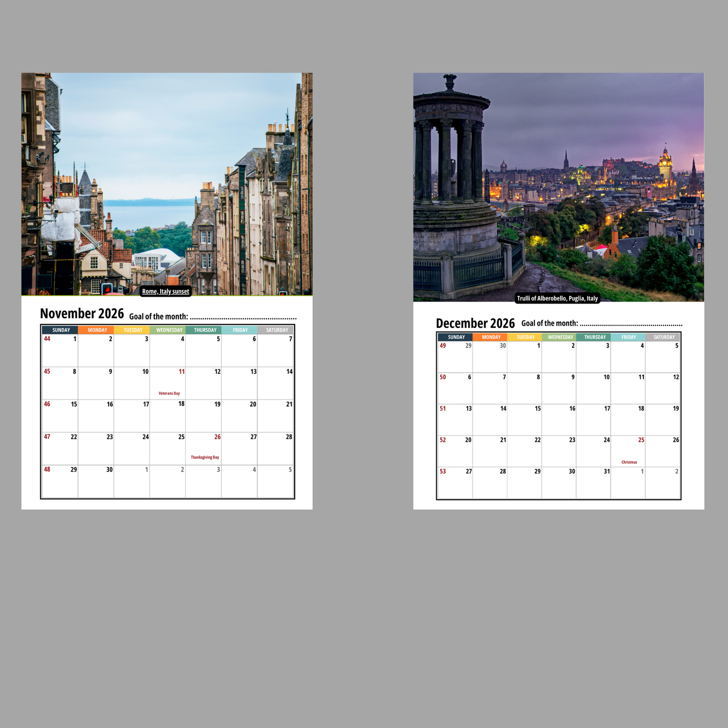 Scotland Wall Calendar 2026