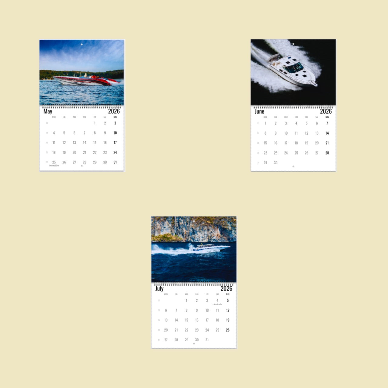 Speedboat Wall Calendar 2026