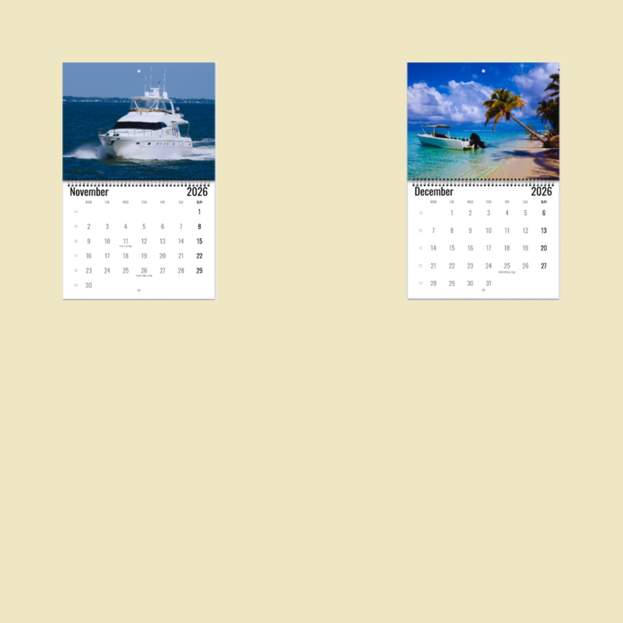 Speedboat Wall Calendar 2026