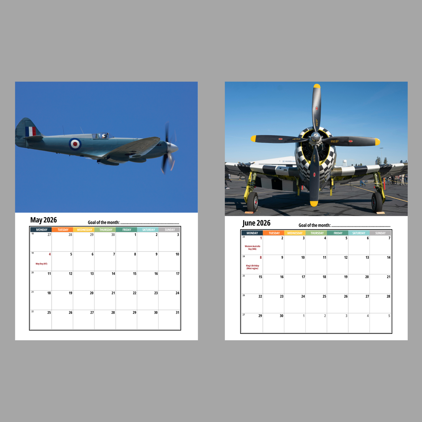 Spitfires Wall Calendar 2026