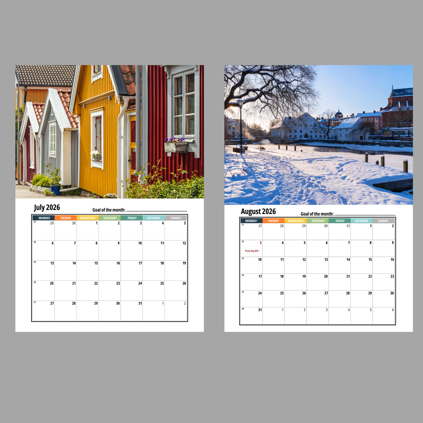 Sweden Wall Calendar 2026