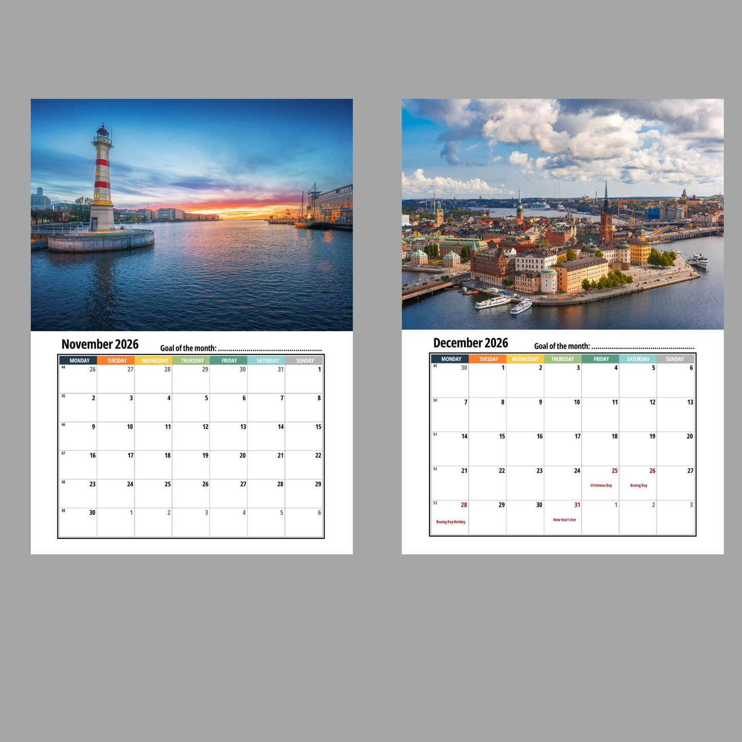 Sweden Wall Calendar 2026