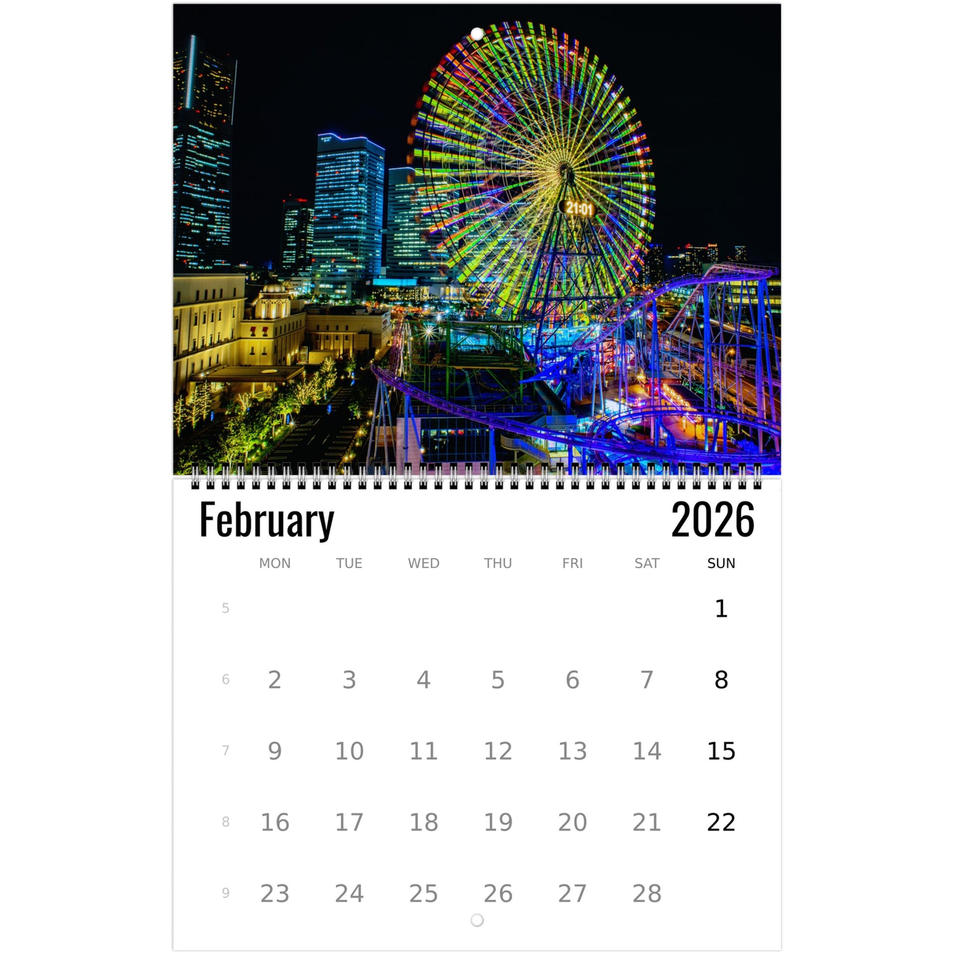 Roller Coaster Wall Calendar 2026