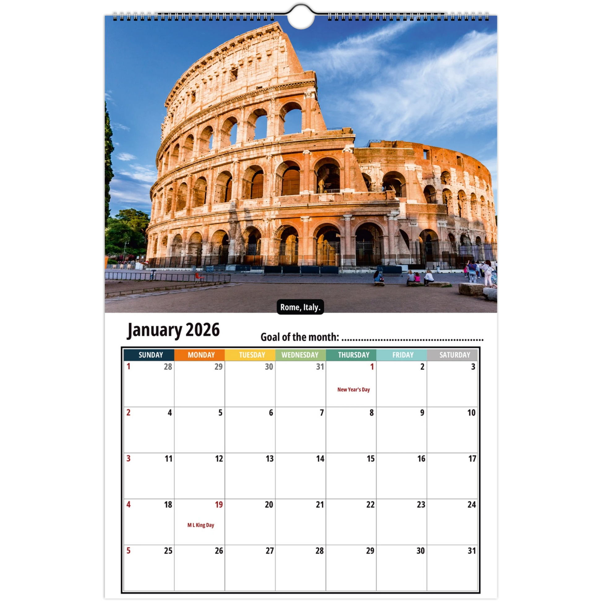 Italy Wall Calendar 2026