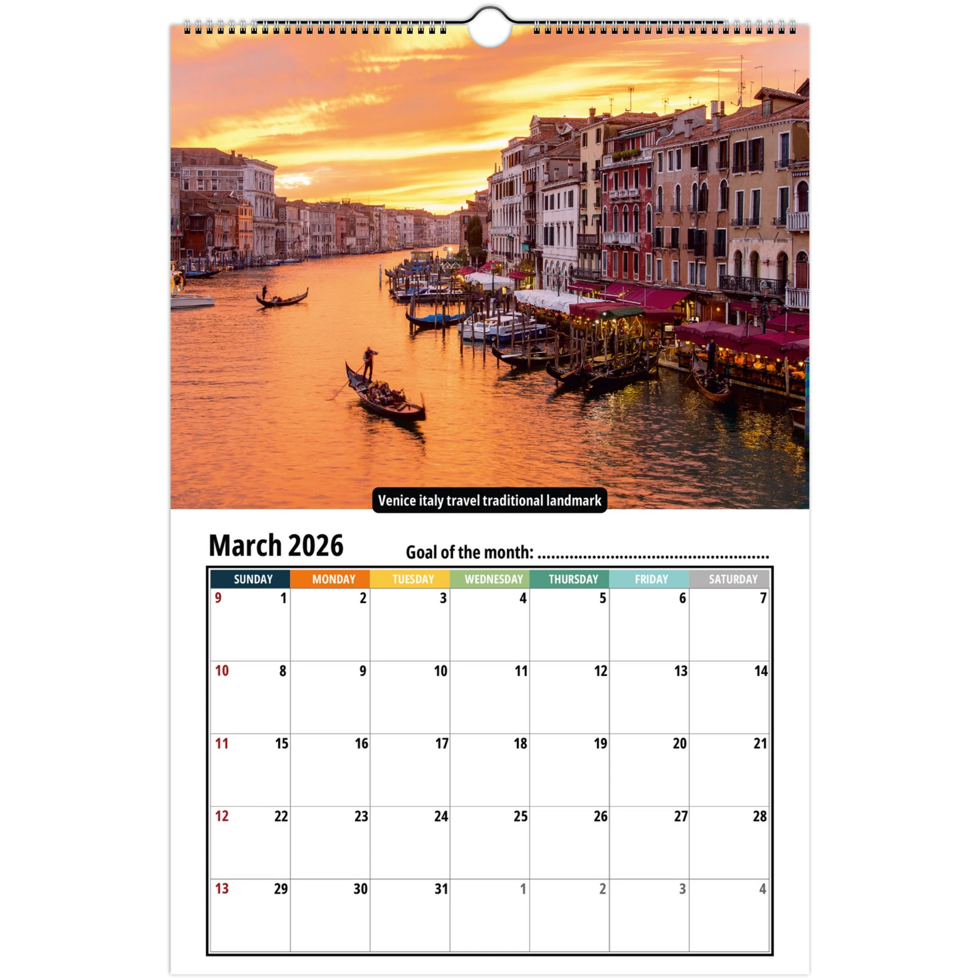 Italy Wall Calendar 2026