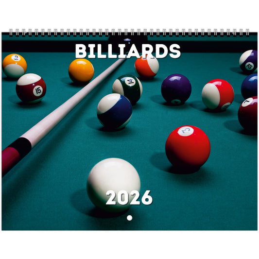 Billiards Wall Calendar 2026
