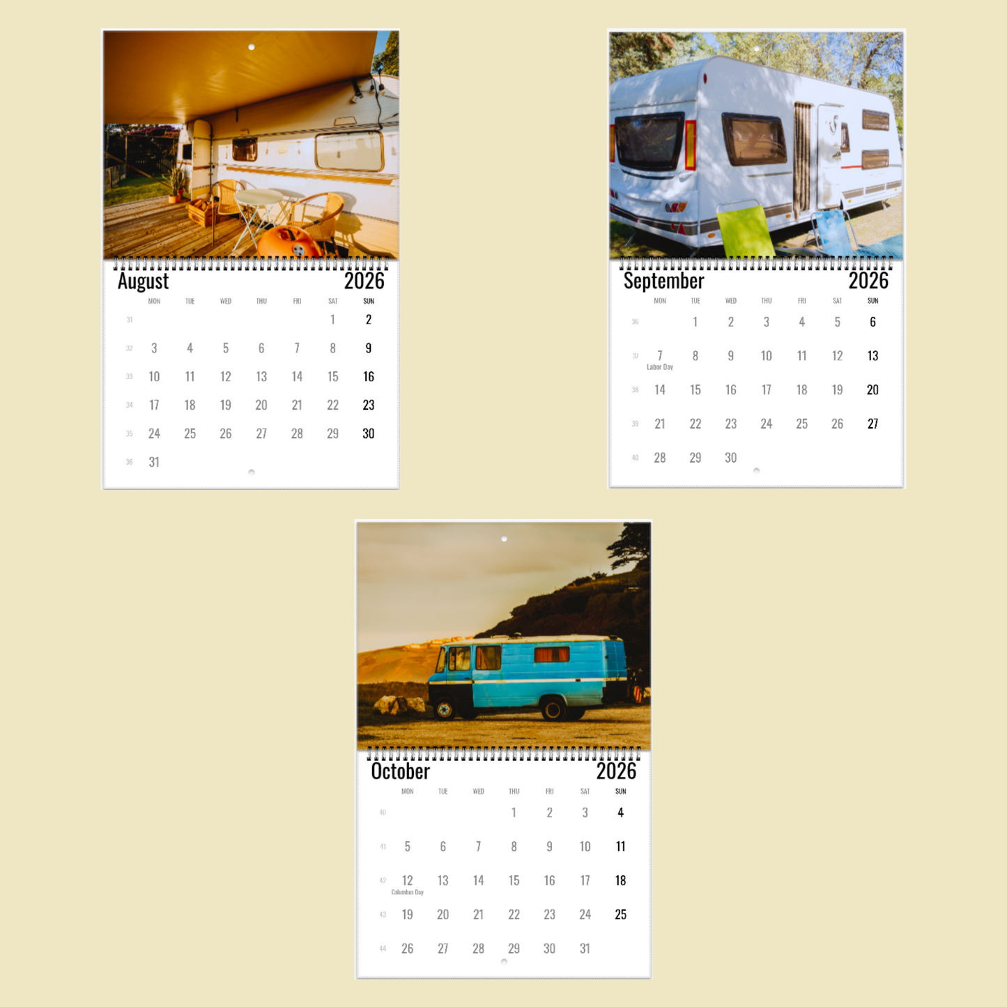 Camper Van Wall Calendar 2026