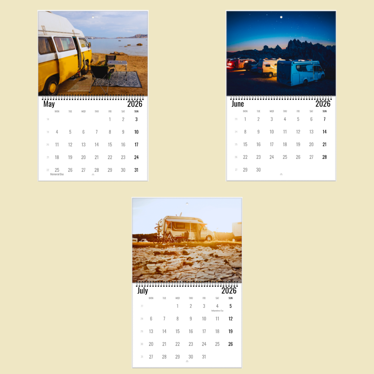 Camper Van Wall Calendar 2026
