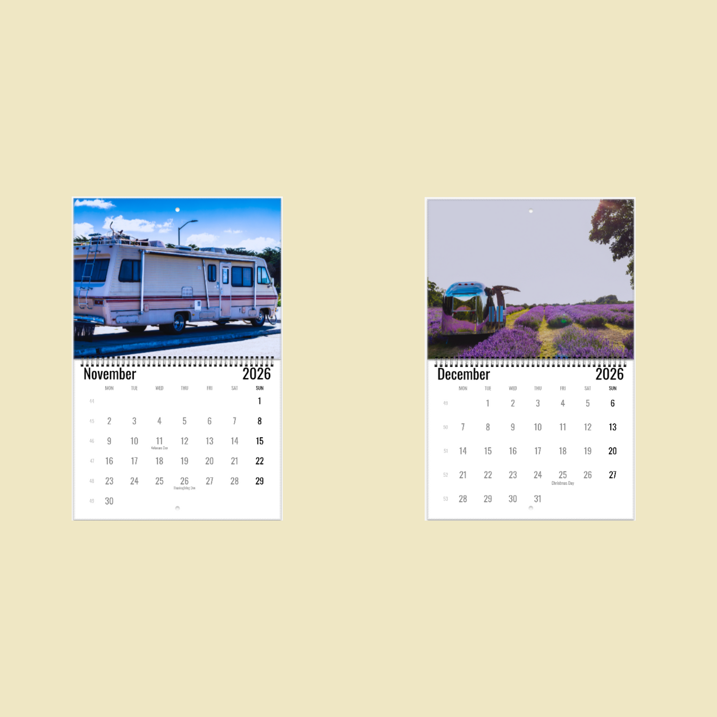 Camper Van Wall Calendar 2026