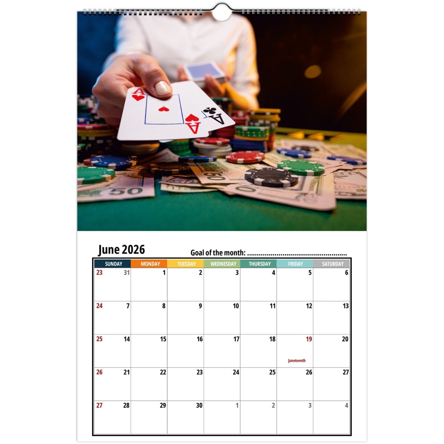 Casino Wall Calendar 2026
