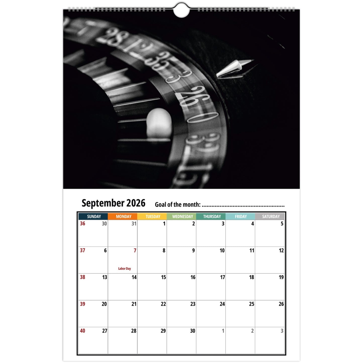 Casino Wall Calendar 2026