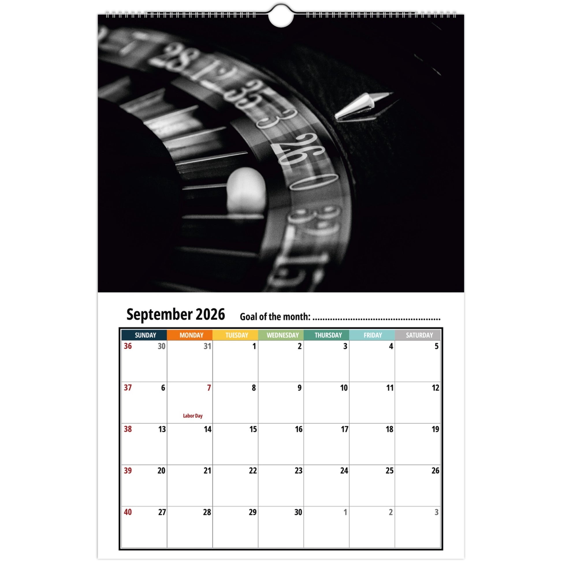 Casino Wall Calendar 2026