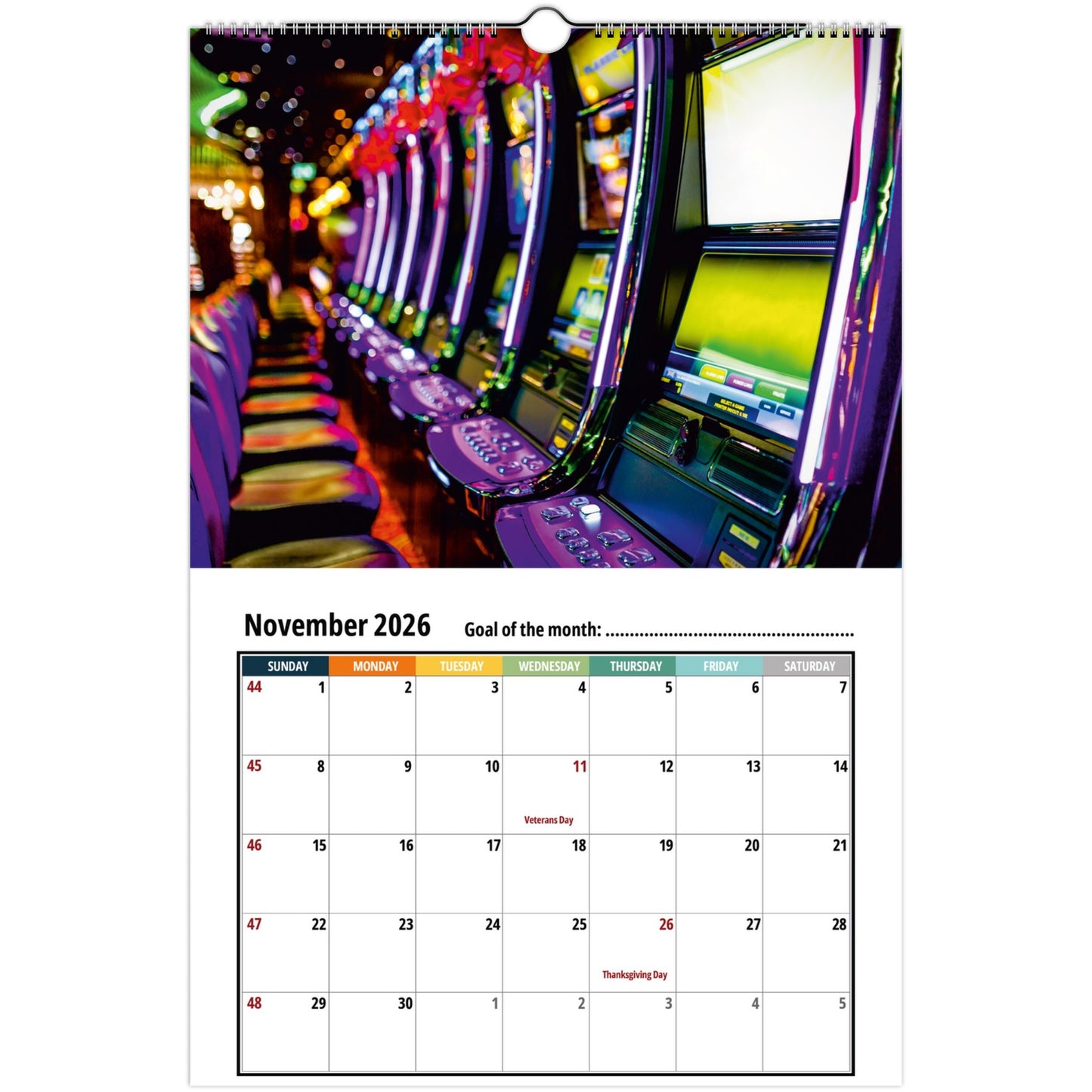 Casino Wall Calendar 2026