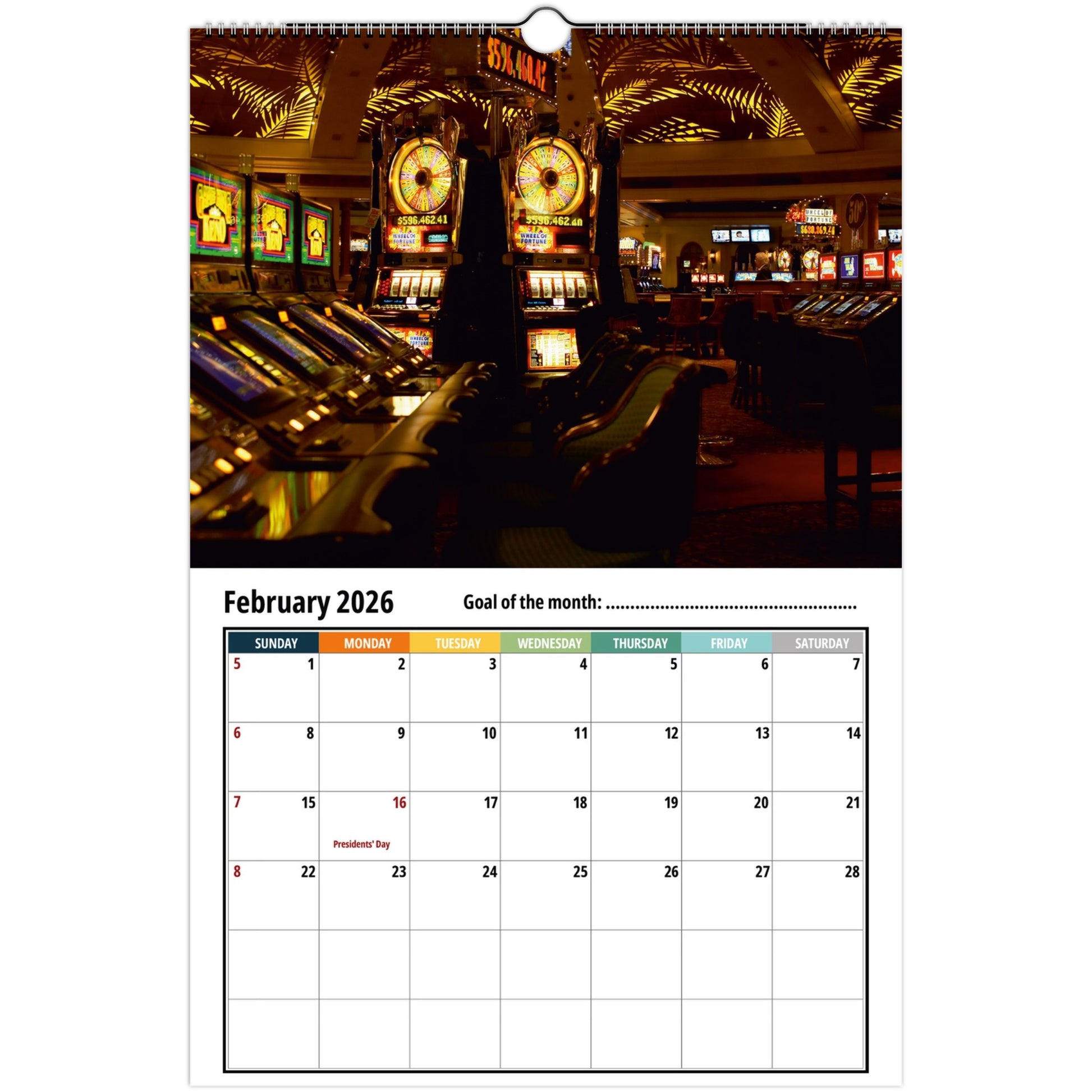 Casino Wall Calendar 2026
