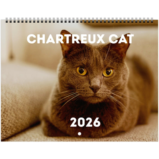 Chartreux Cat Wall Calendar 2026