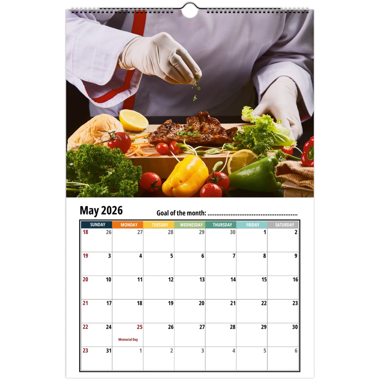Chef Wall Calendar 2026