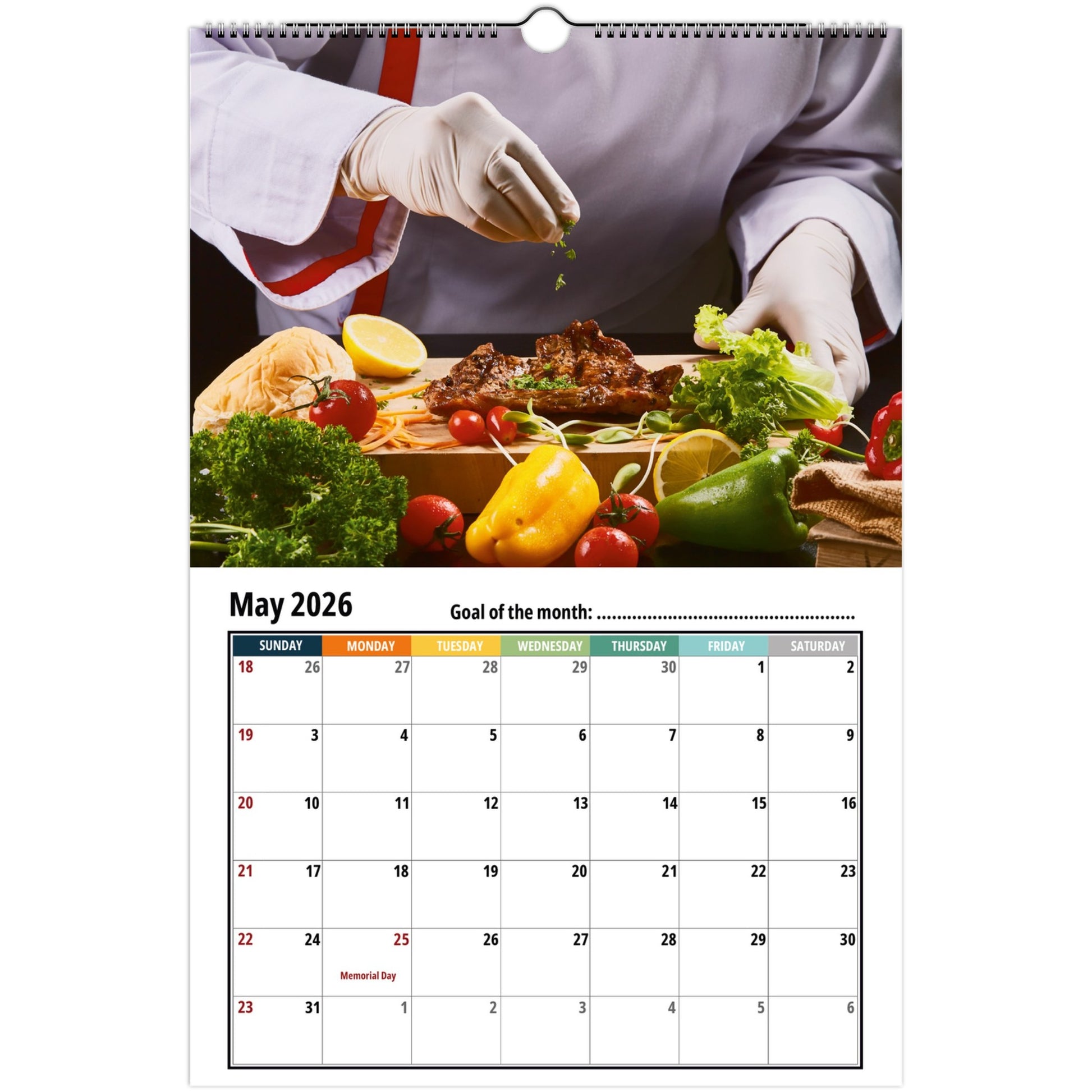 Chef Wall Calendar 2026