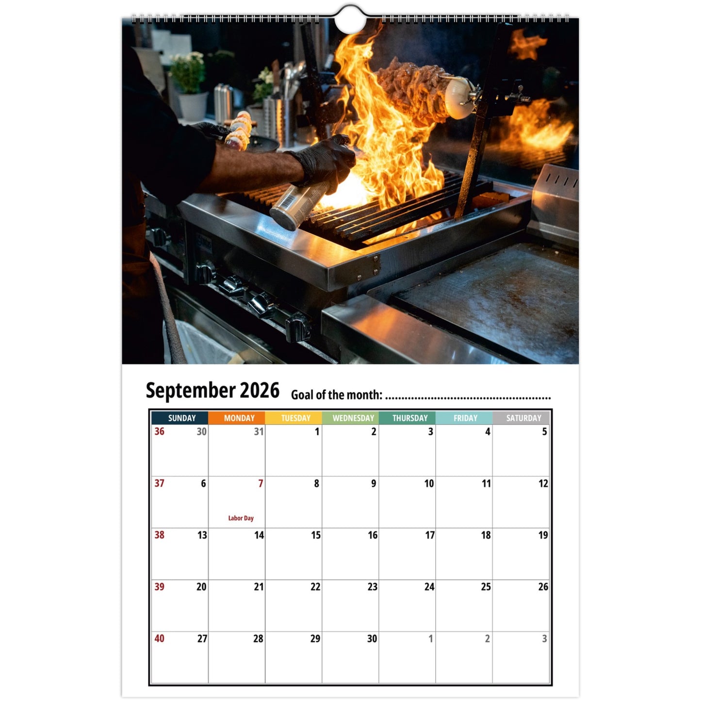 Chef Wall Calendar 2026