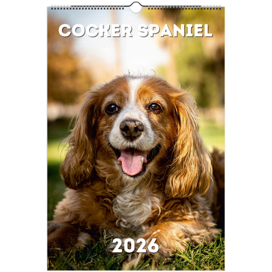 Cocker Spaniel Wall Calendar 2026