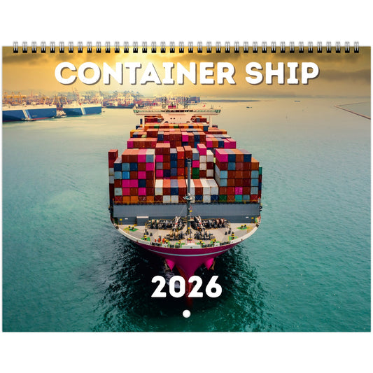 Container Ship Wall Calendar 2026