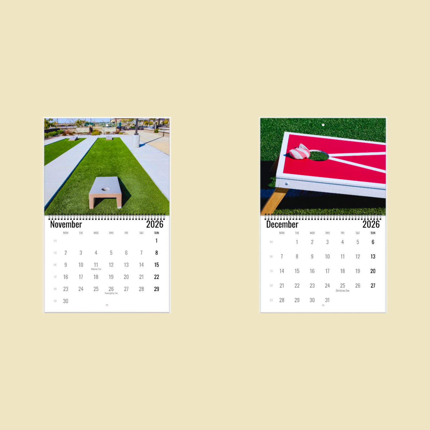 Cornhole Wall Calendar 2026