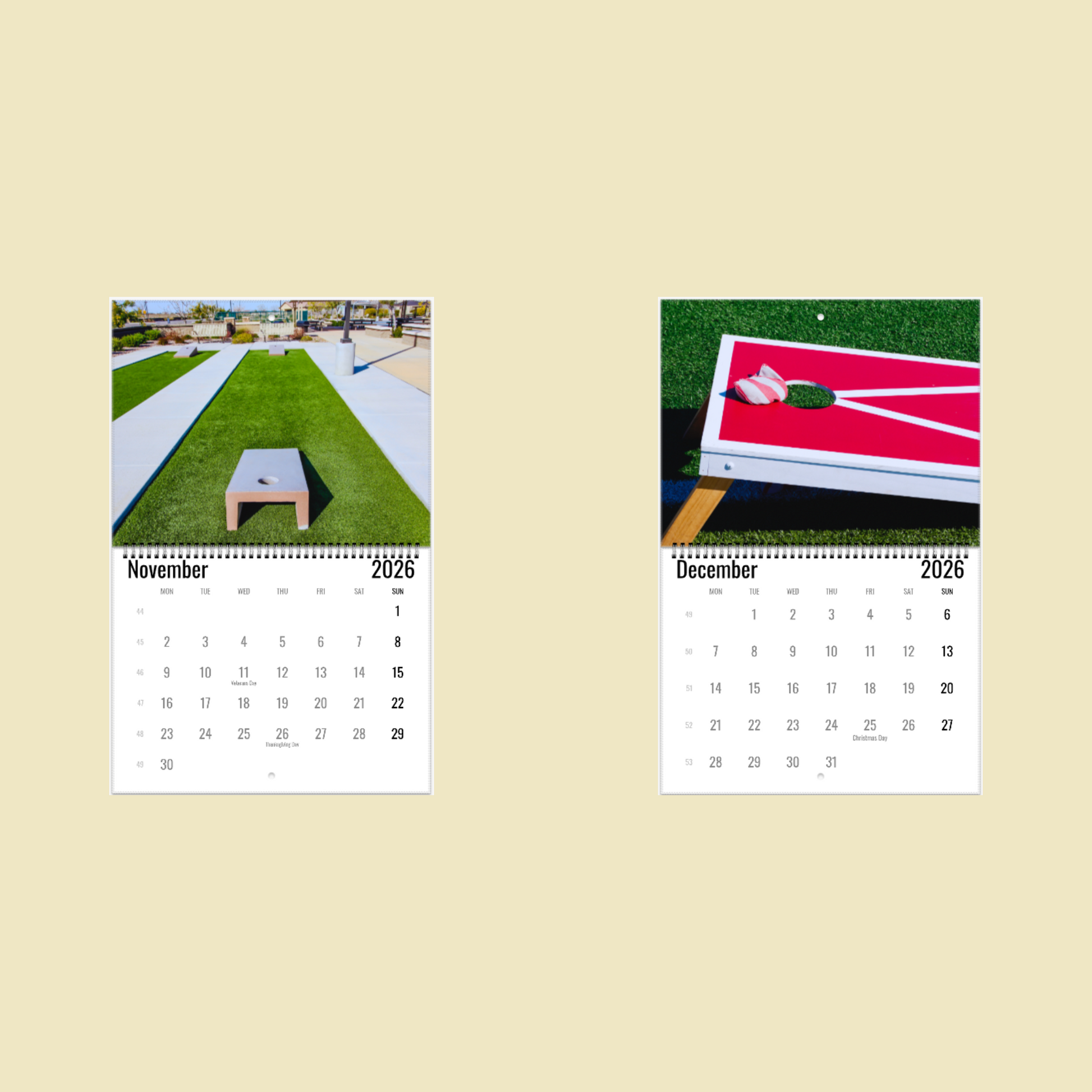 Cornhole Wall Calendar 2026